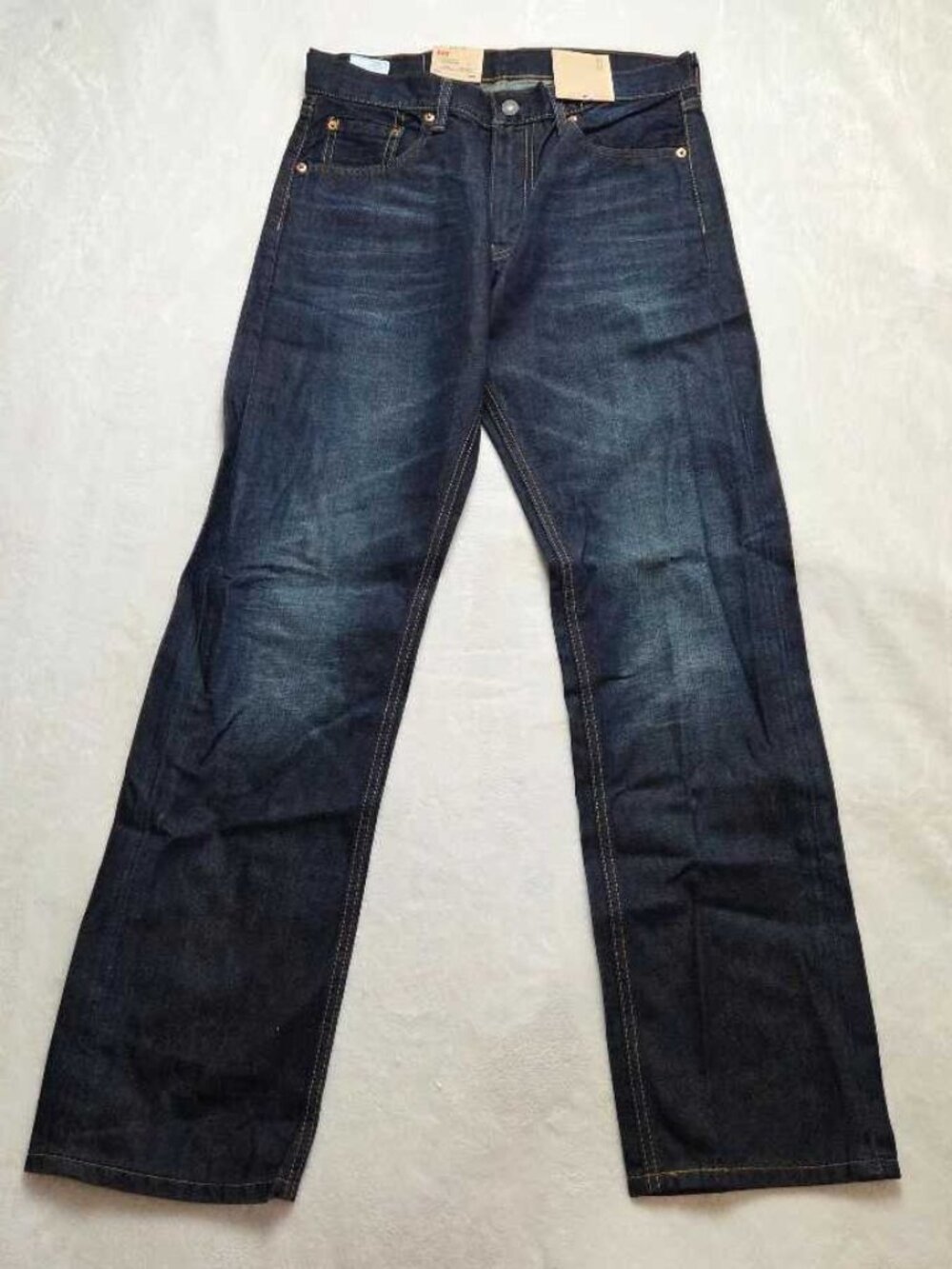 New 30x30 Levi's 505 Regular fit dark denim jeans in Green Splash